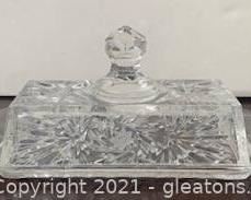 Cut Glass Pinwheel Star of David Butter Dish