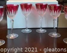 Gorgeous Set of Baccarat Inspired Red to Clear Cut