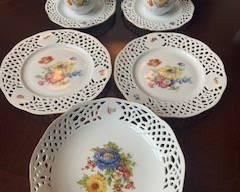 Openwork Porcelain Goldberg Bavaria 7 Piece Decorative Dish Collection