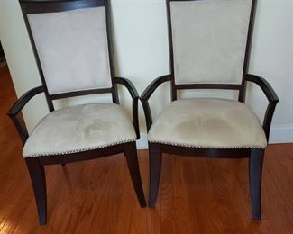 Pair of Contemporary Broyhill Affinity Upholstered Dining Room Arm Chairs