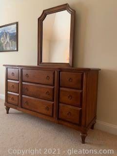 Romweber Dresser with Attached Mirror