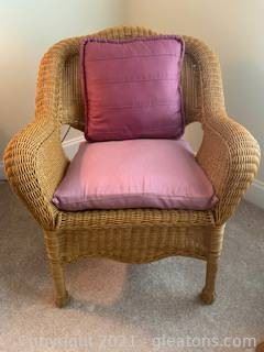 Wicker Accent Chair with Cushions