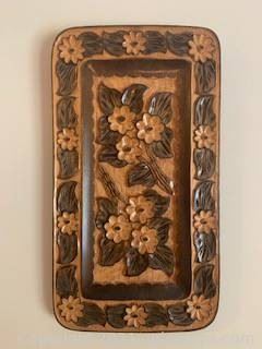 Wooden Carved Floral Wall Decor