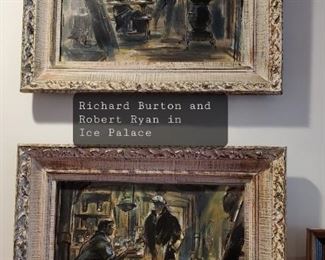 Tyrus Wong Paintings  Richard Burton and Robert Ryan in  ICE PALACE movie