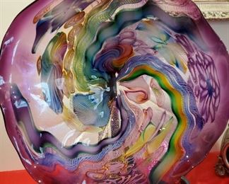 22 inch James Nowak Art Glass bowl