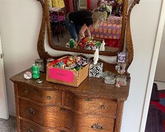 Loads of vintage scarves, Oak Dressing table - dresser 