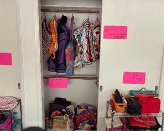 About 300 colorful bags, Betsy Johnson, Nicole Lee etc