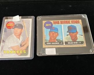 1969 Mickey Mantle Topps#500 card                                                  1968 Topps#177 Nolan Ryan rookie card