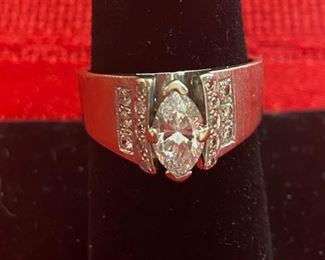1.09 c marquise diamond 14K white gold
