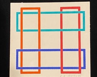 richard Anuszkiewicz Lithograph Holiday Card 1987-88 51/2" x 51/2"