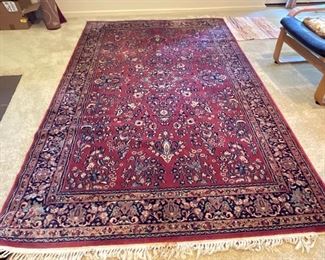 Lg Karastan Sarouk Rug - 5 1/2 x 9 - needs some fringe repair and cleaned.