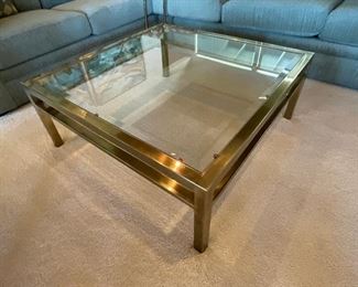 Mid Century Brass / Glass Coffee Table