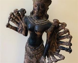 Large Metal Goddess Sculpture 
