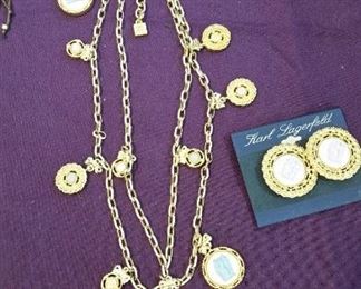 Vintage Karl Lagerfeld Necklace and Earrings
