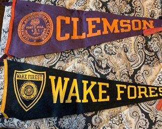 Clemson and Wake Forest Pennants