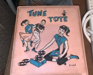 Tune Tote Record Carrier with 45 Records