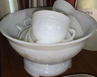 Milk Glass Punch Bowl