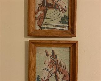 Vintage Pair Paint by Number Horses