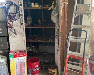 Sunbeam heaters, ladders, garage items