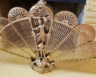 Antique Brass Fireplace Fan