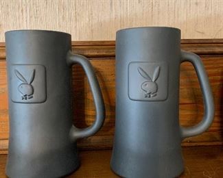 Playboy Bunny Raised Logo Beer Mug Stein Tankard Gray Pewter
