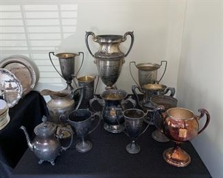 Antique Silverplate Winners Trophies....Some are over 100 years old....What a Find!!