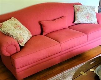 Beautiful dusty rose red sofa, like new.