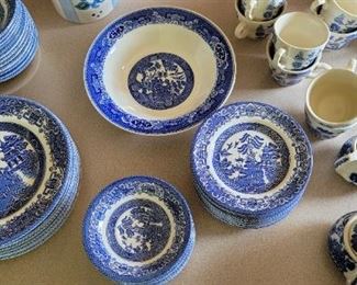 Blue Willow china set. Set for 12 except plates, 10 plates