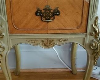 French 2 Drawer End Table