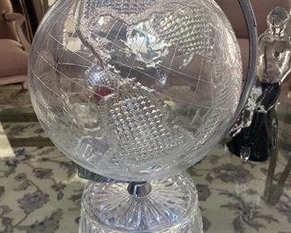Waterford globe, 20 inches tall.