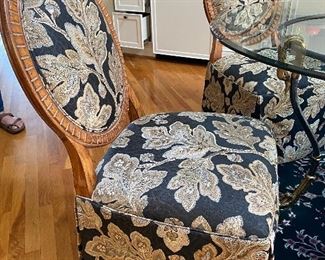 Detail of 4 dining chairs.