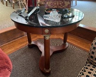 Black marble top table