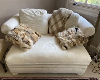 Lee Industries white loveseat