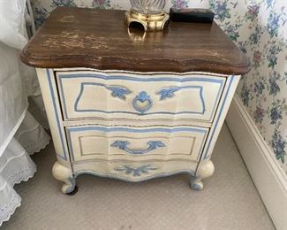 American of Martinsville white and blue night stand