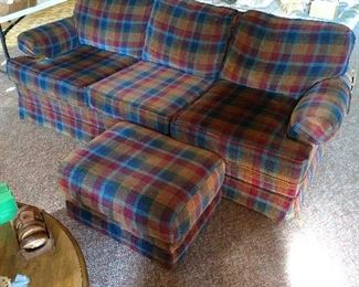 A great plaid in cloth couch