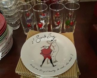 Santa Baby set for eight 8
Glassware and dishware 