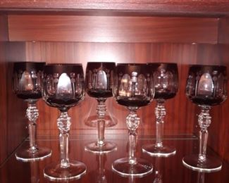 Bohemian  crystal, ruby cut to clear 