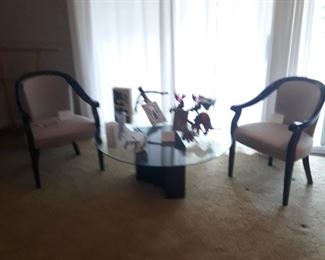 Asner chairs and custom  design modern table in the round 