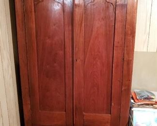 Antique Solid Wood Wardrobe, With Single Drawer, 71.5" x 42" x 15.5"