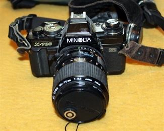 Minolta X700 35mm, With Extra Lenses, 80-200, 49mm, 35-79mm, Soligor Auto Tele Converter, Auto 360px Flash, Lenses Filters, And Carrying Case