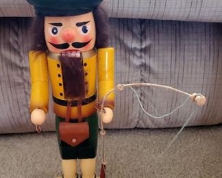 Wood Fisherman Nutcracker With Box, 14.5" Tall