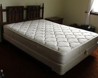Hawn Queen Size Mattress And Boxspring Including Basset Furniture Headboard 44in x 60in And Matching 2-Drawer Nightstand 22.5in x 25in x 15in