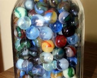 Vintage Glass Marble Collection, Various Brands Colors And Sizes