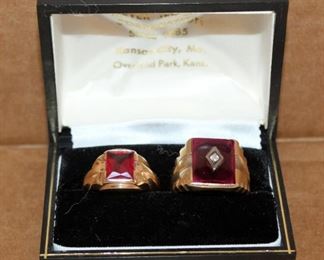 Men's Matching 12K Gold Rings Believed To Be Size 9
