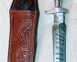 Eagle Head Pommel Dagger Decorated Mexico With Sheath And Monarch Pocket Knife