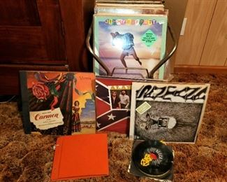 LP Album Assortment Including, Santana Alabama, Carpenters, Neil Diamond, Frank Sinatra, Oakridge Boys, Kenny Rogers, Beach Boys, Dolly Parton And