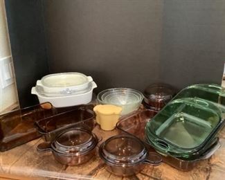 Fire King, Duralex, Corningware, and Anchor Dishes