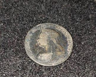 1896 Silver 6 Pence Coin