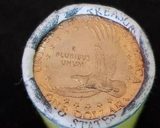 Uncirculated Roll Sacagawea Dollar Coins Golden Dollars