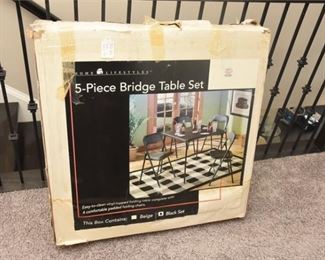 Five 5 Piece Bridge Table Set